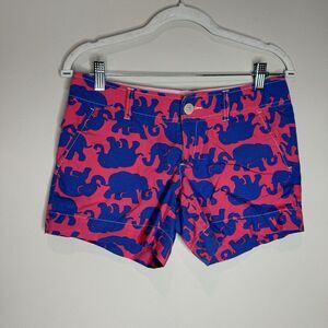 Lilly Pulitzer rare print Pink Tusk in Sun Elephant Shorts Women's Size 0 EUC